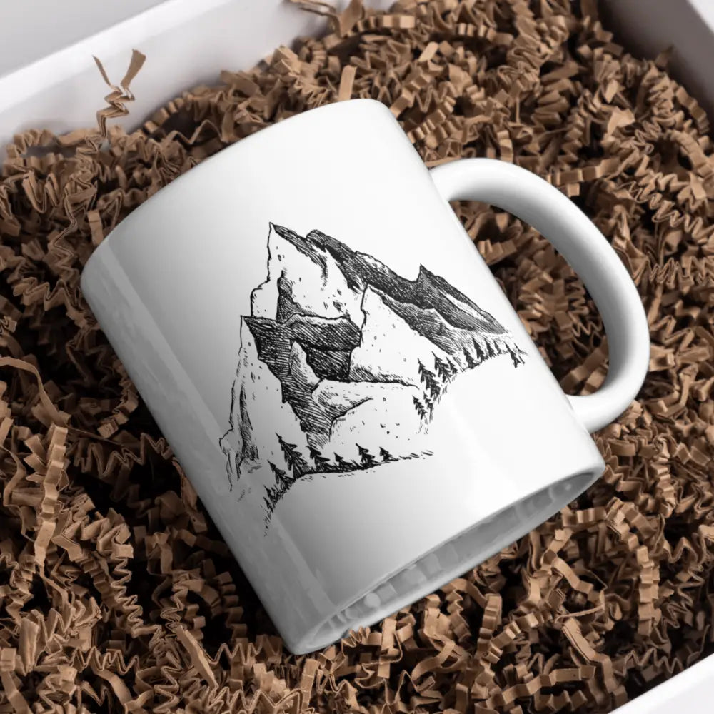 Tasse montagne personnalisable vue de face — mug céramique 330 ml nord de France personnalisable