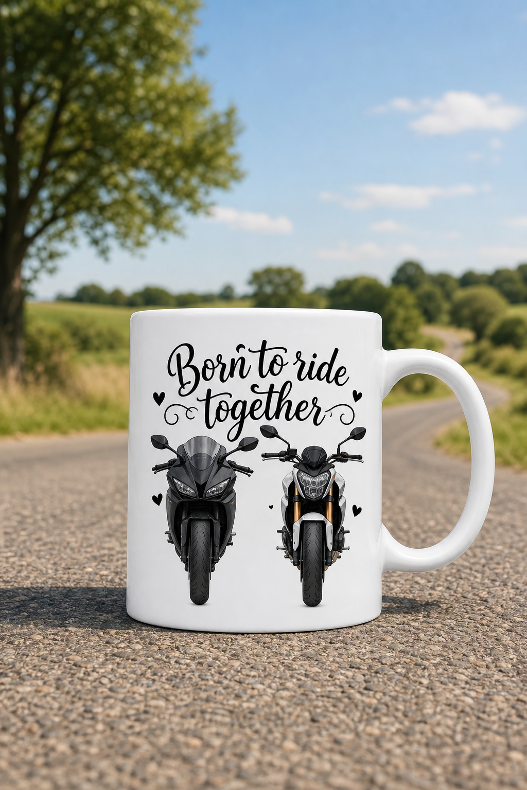 Mug Motard Couple personnalisé – émotion partagée | Instant Mugs