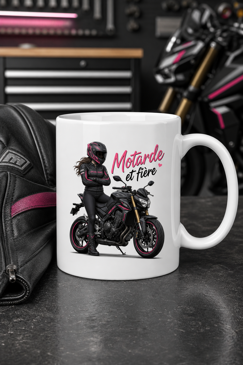 Mug Motard Femme personnalisé – esprit libre | Instant Mugs