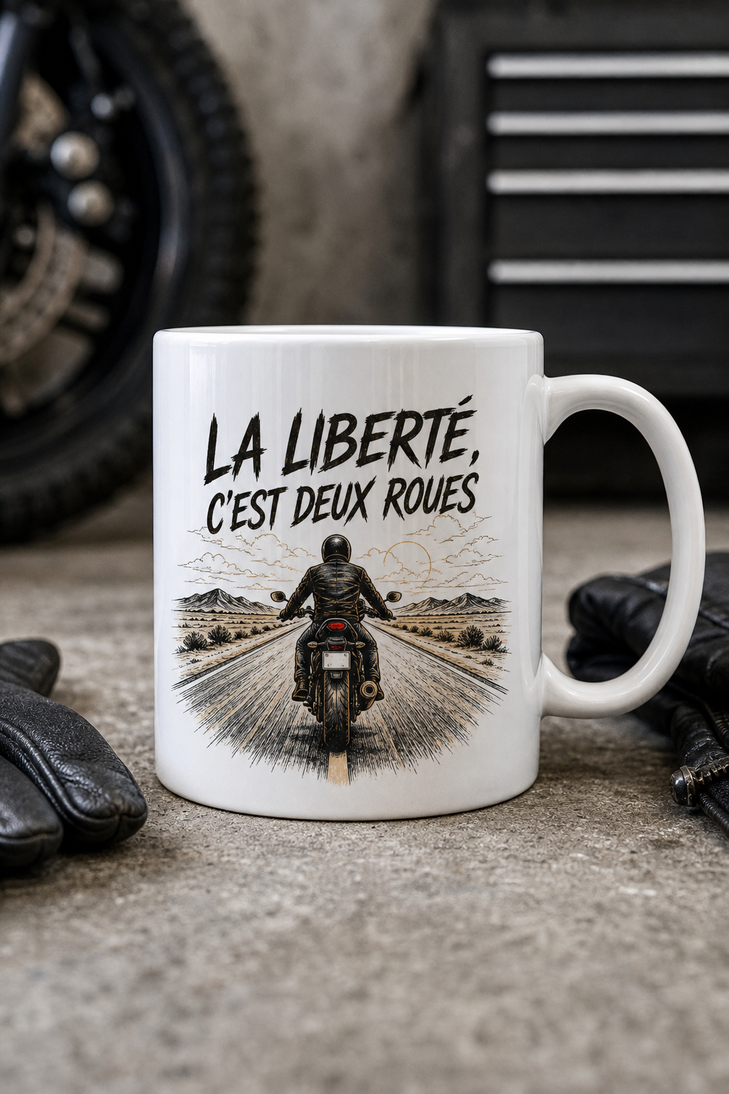 Mug Motard Liberté personnalisé – esprit de la route | Instant Mugs
