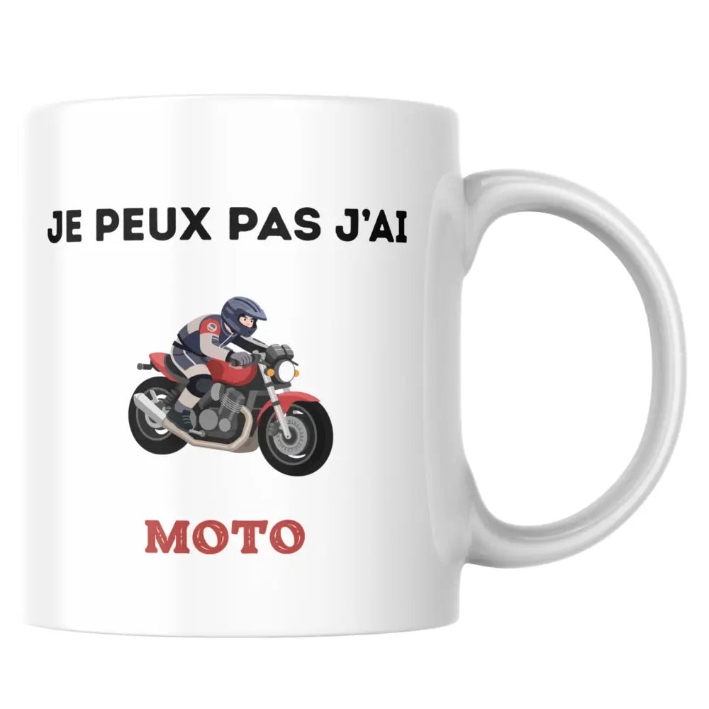 Mug céramique moto illustré — tasse cadeau sportif artisanal Made in France 330 ml