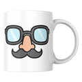 Mug céramique humoristique moustache — tasse illustrée artisanale Made in France