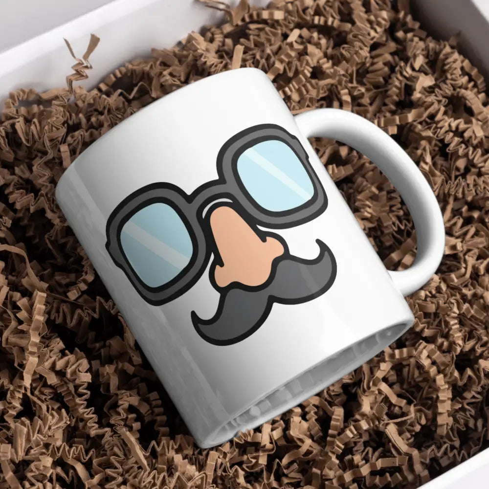 Tasse humoristique moustache vue de face — mug céramique 330 ml nord de France