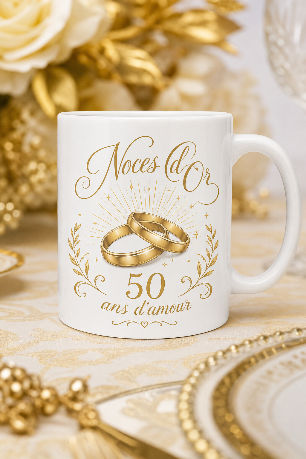Mug Noces d'Or personnalisé – 50 ans d'amour | Instant Mugs