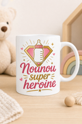 Mug Nounou Super Hero — Un hommage chaleureux pour un rôle précieux