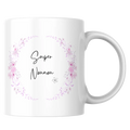 Mug nounou – tasse en céramique “Super Nounou” florale – Instant Mugs - Mug