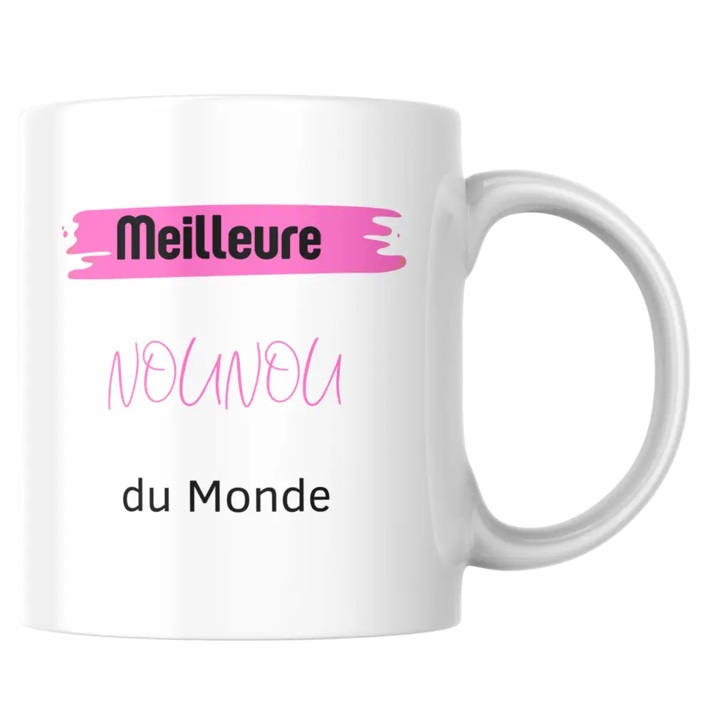 Mug nounou – tasse “Meilleure Nounou du Monde” personnalisable – Instant Mugs - Mug