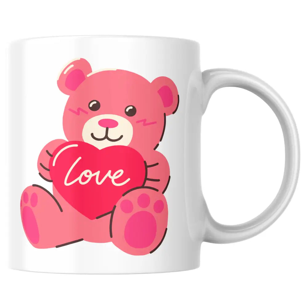 Mug céramique romantique couple — mug saint-valentin ours rose – tasse love en céramique artisanal Made in France