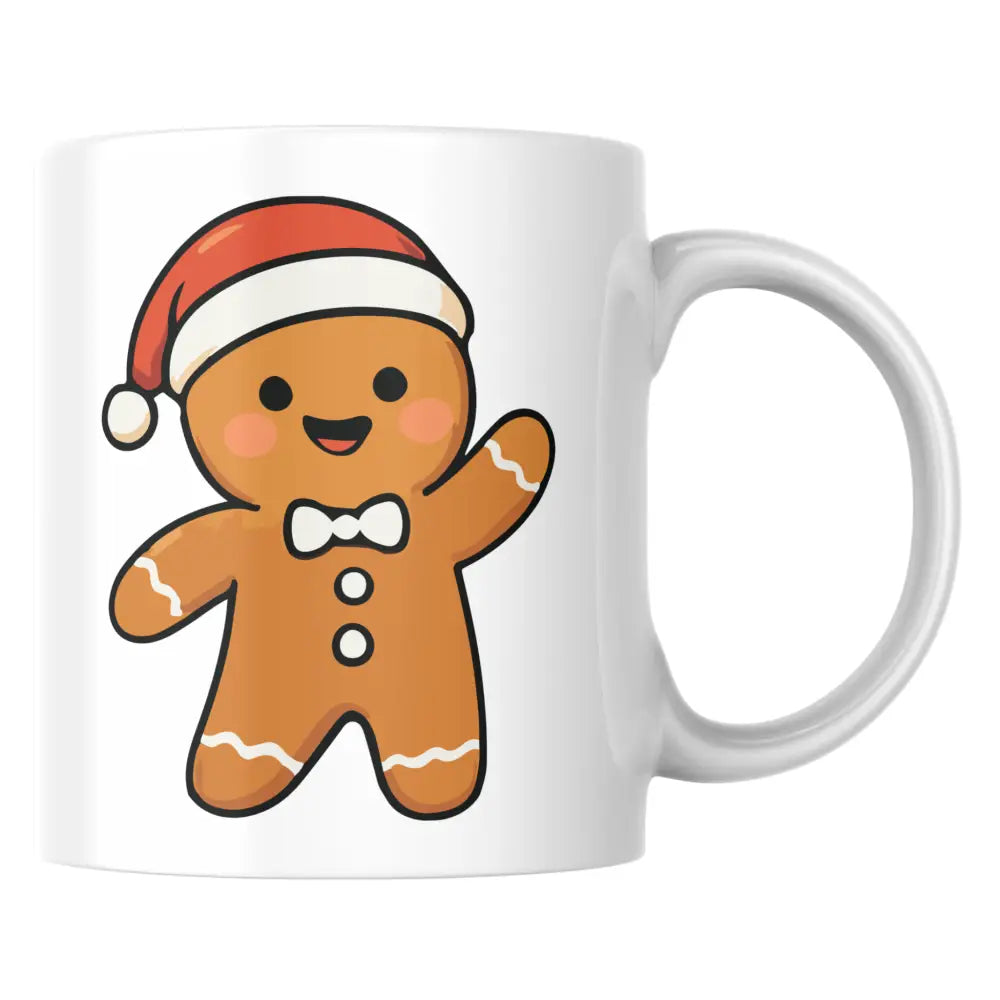 Mug céramique Noël — mug pain d’épice – biscuit de noël kawaii avec bonnet tasse festive artisanale Made in France