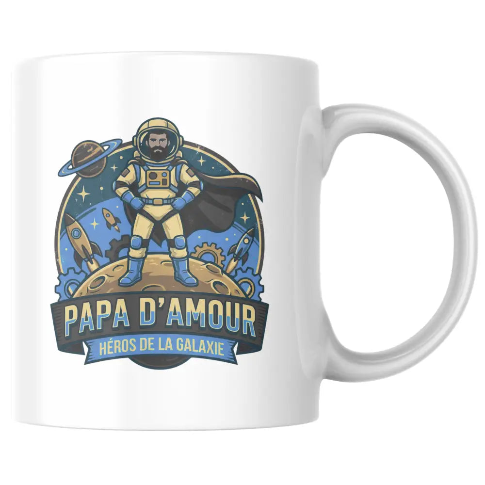 Mug céramique cadeau papa — mug papa d'amour - héros de la galaxie illustré artisanal Made in France