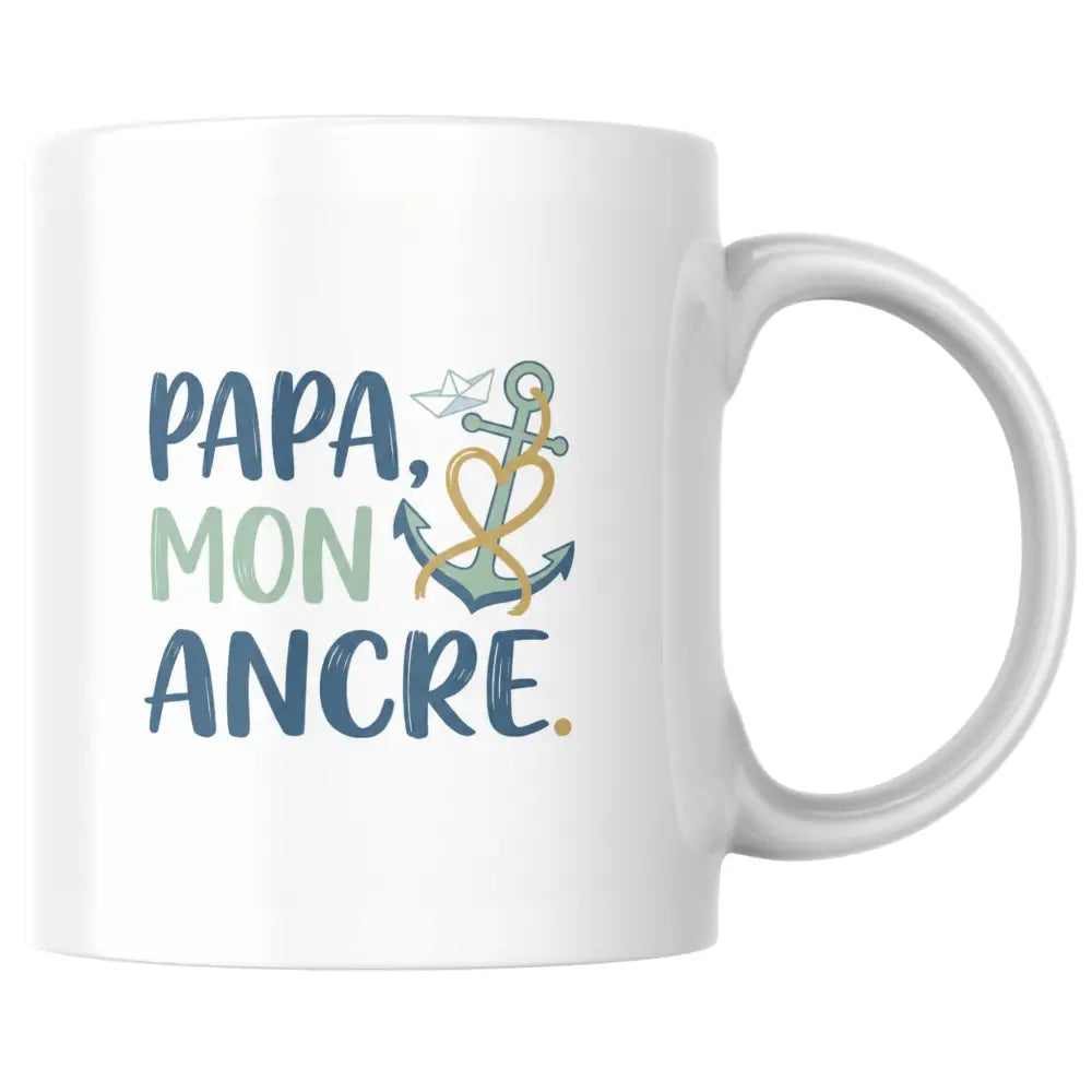 Mug céramique cadeau papa — mug papa, mon ancre marin illustré artisanal Made in France
