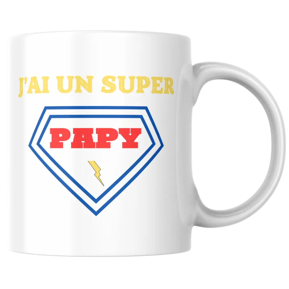 Mug papy – J’ai un super papy – tasse en céramique personnalisable – Instant Mugs - Mug