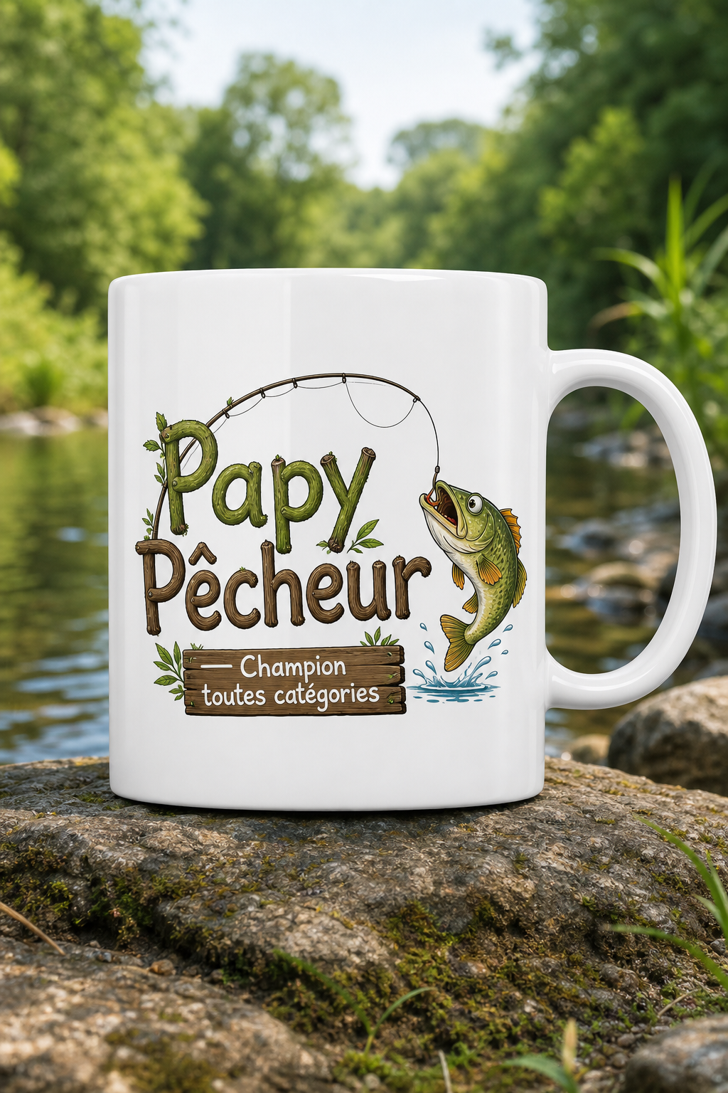 Mug Papy Pêcheur Champion personnalisé – passion pêche | Instant Mugs