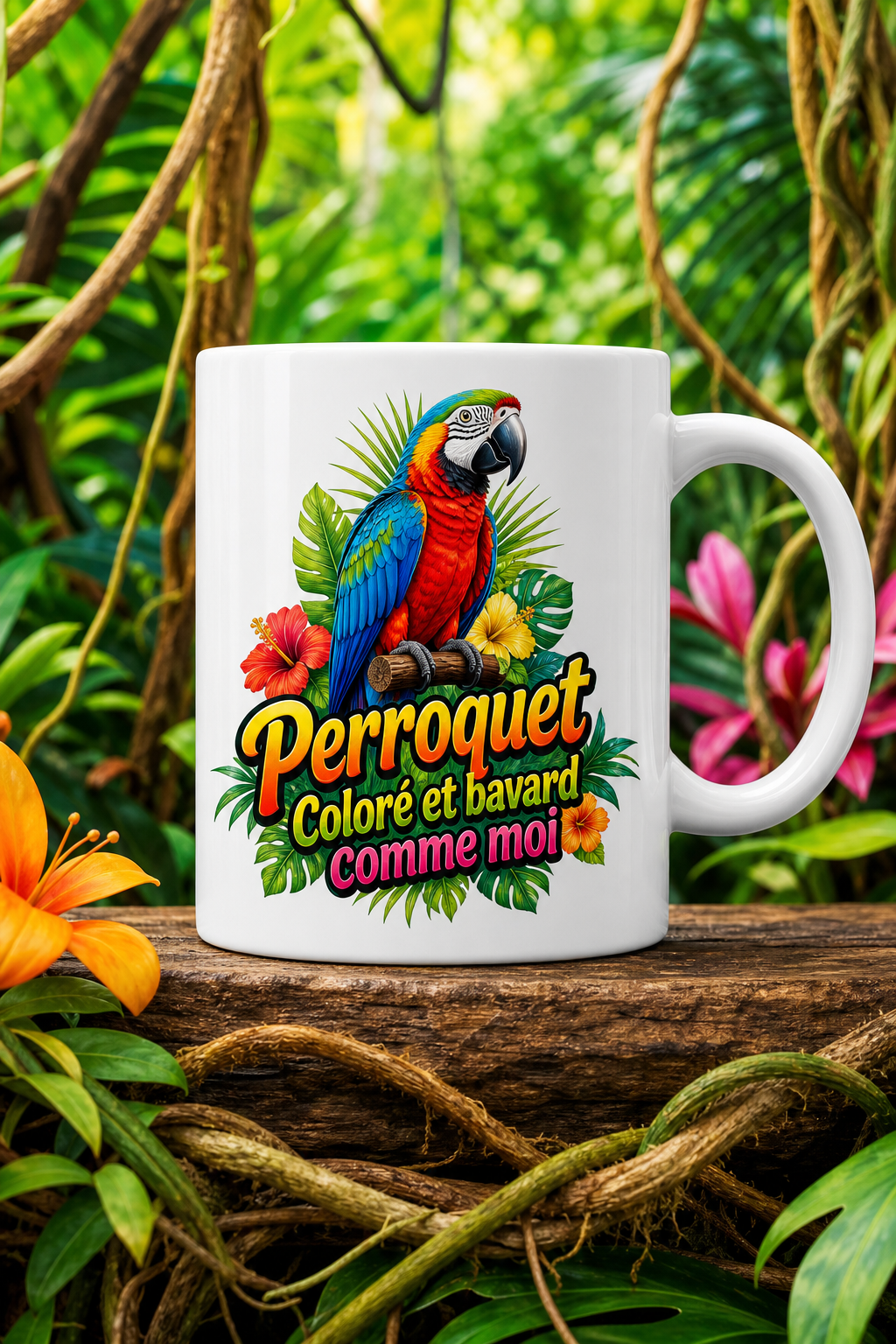 Mug Perroquet Coloré personnalisé – éclat tropical | Instant Mugs