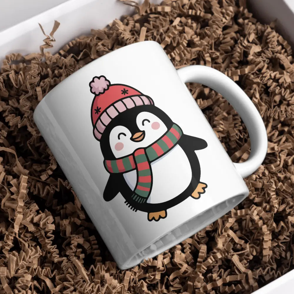 Tasse pingouin vue de face — mug illustré pour amoureux des animaux céramique nord de France