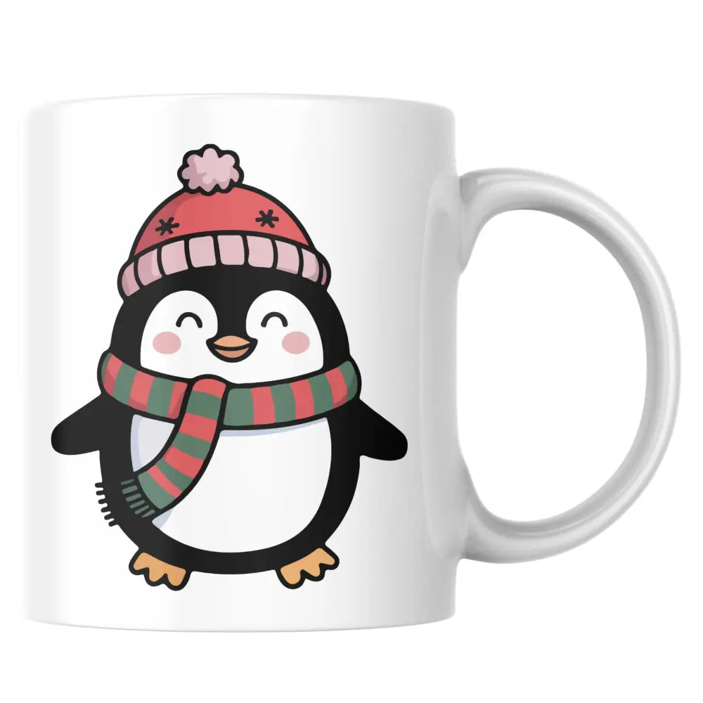 Mug céramique pingouin illustré — tasse kawaii mignonne artisanale Made in France 330 ml