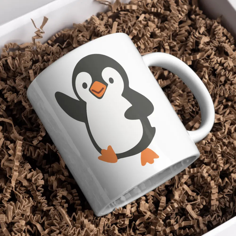 Tasse pingouin vue de face — mug illustré pour amoureux des animaux céramique nord de France