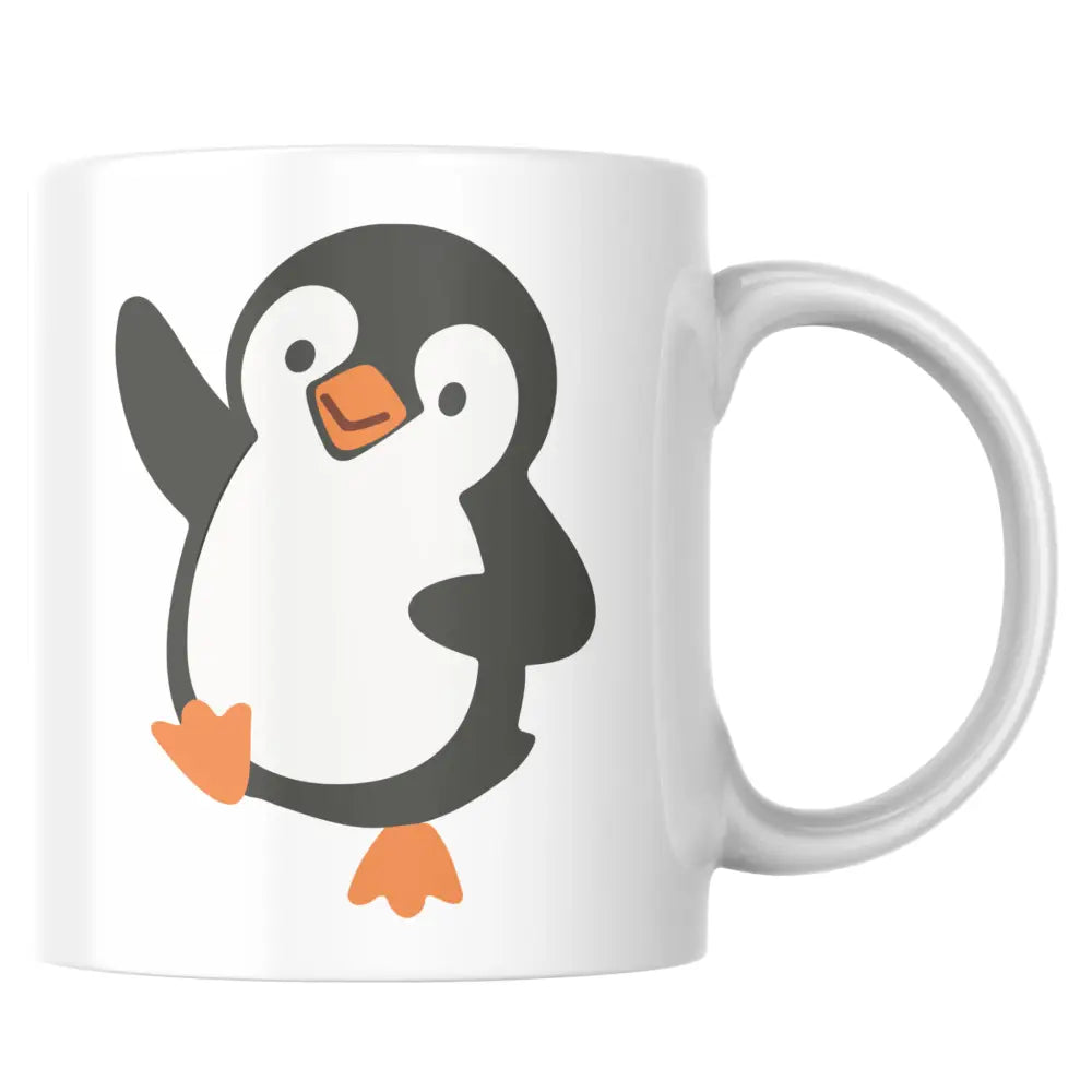 Mug céramique pingouin illustré — tasse kawaii mignonne artisanale Made in France 330 ml