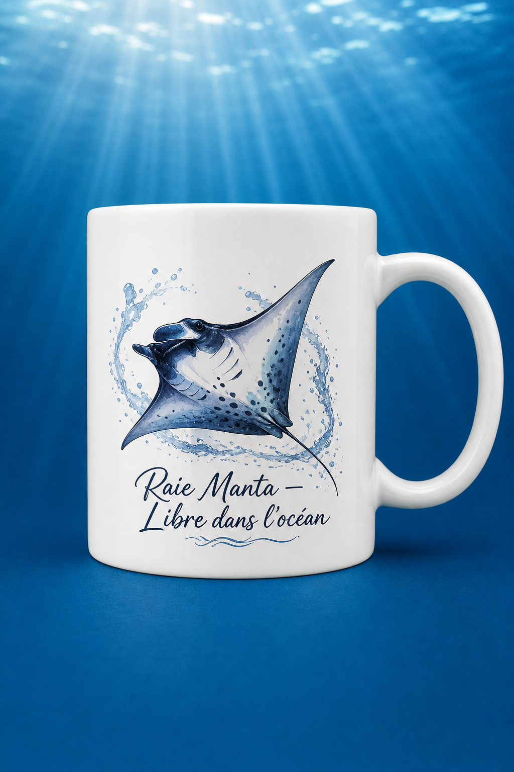 Mug Raie Manta personnalisé – beauté marine | Instant Mugs
