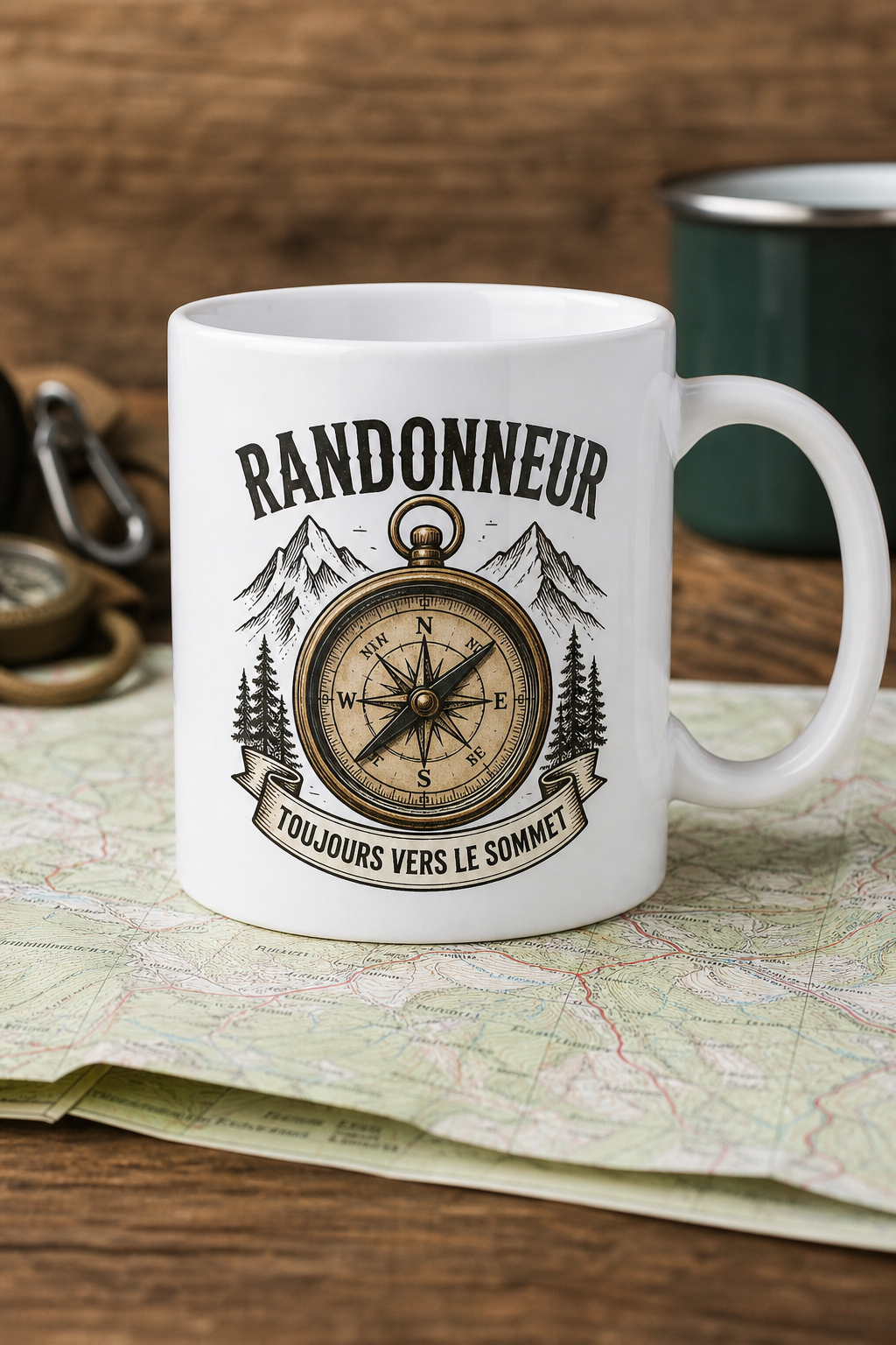 Mug Randonneur Boussole personnalisé – appel de l'aventure | Instant Mugs