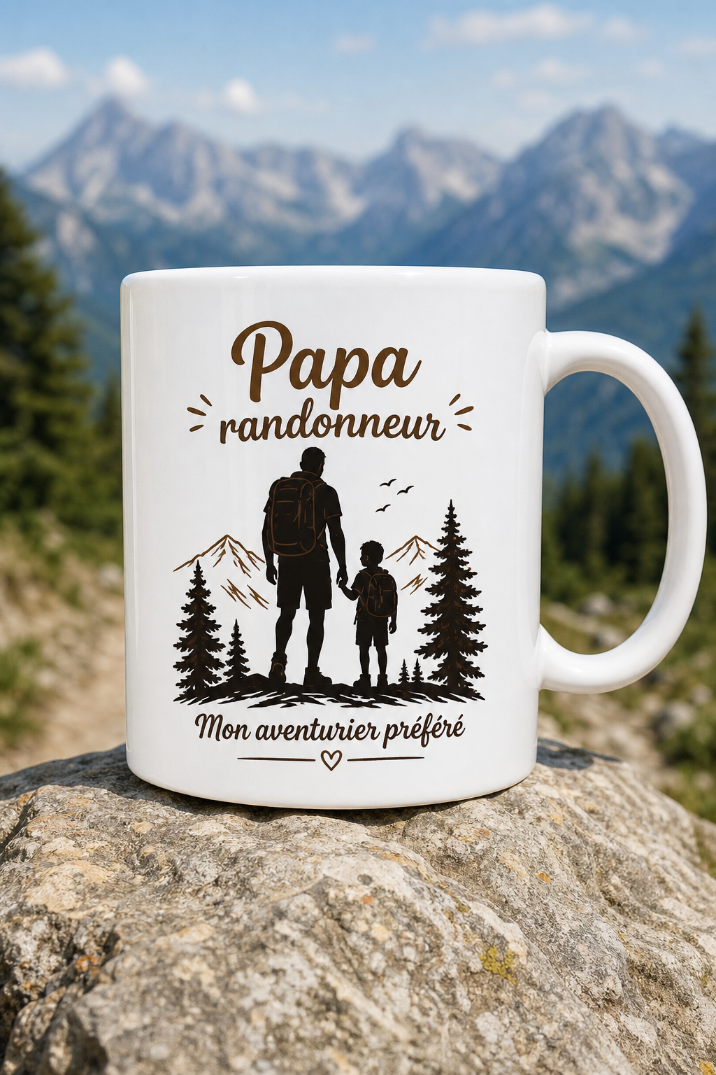 Mug Randonneur Papa personnalisé – aventures en famille | Instant Mugs