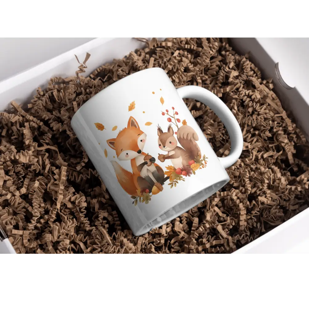 Mug renard automne et écureuil – tasse en céramique – Instant Mugs - Mug