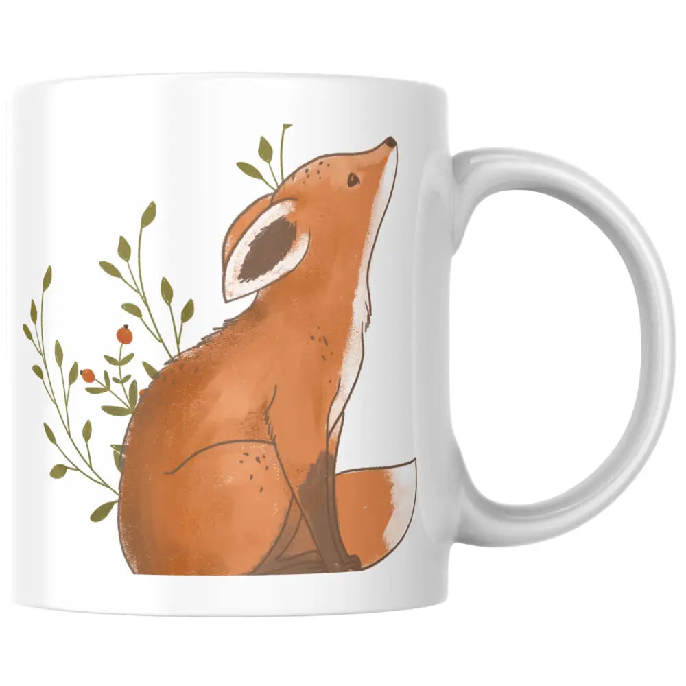 Mug céramique renard illustré — tasse kawaii mignonne artisanale Made in France 330 ml