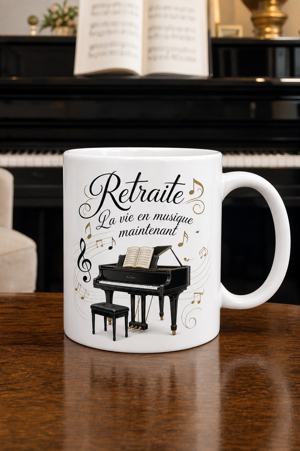 Mug Retraite Musique personnalisé – mélomane en retraite | Instant Mugs