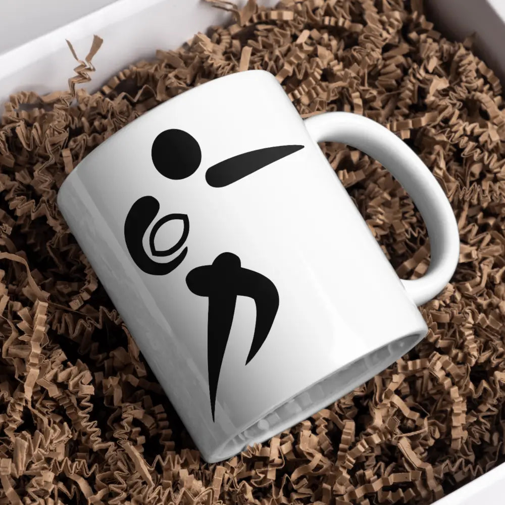 Mug rugby – silhouette joueur minimaliste en céramique – Instant Mugs - Mug