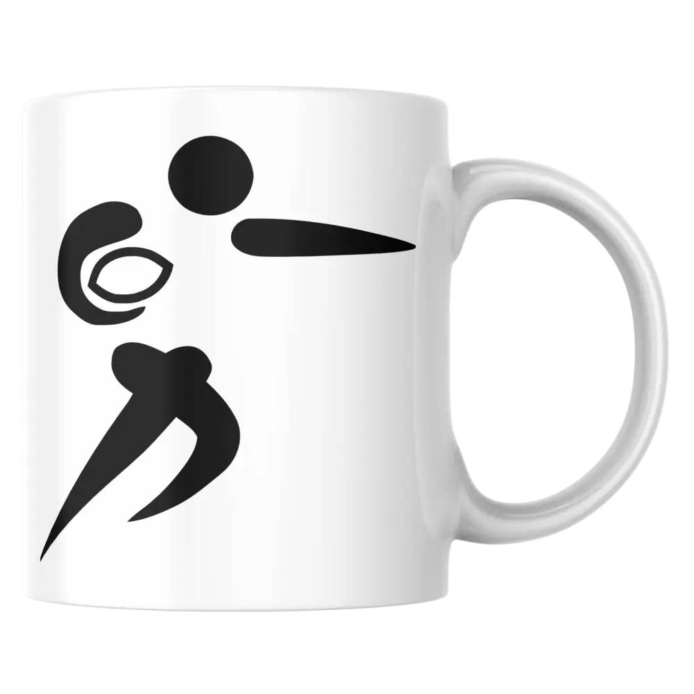 Mug rugby – silhouette joueur minimaliste en céramique – Instant Mugs - Mug