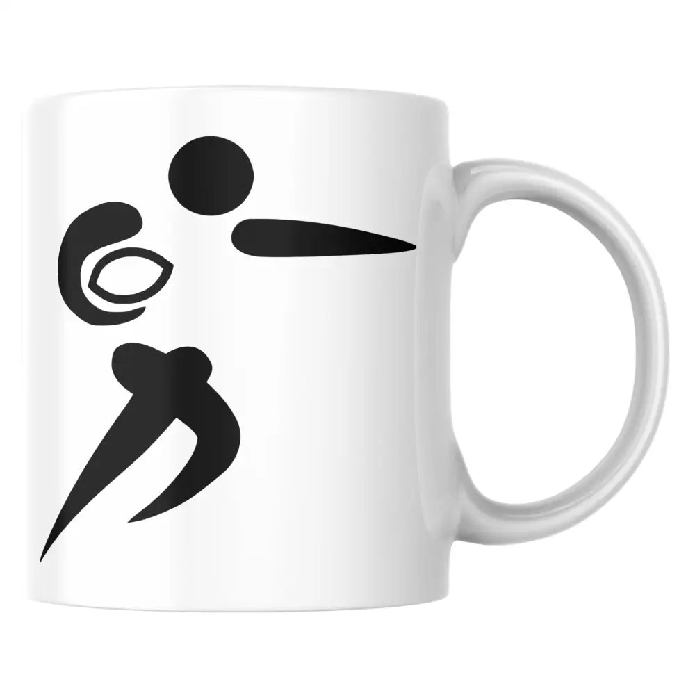 Mug céramique rugby illustré — tasse cadeau sportif artisanal Made in France 330 ml