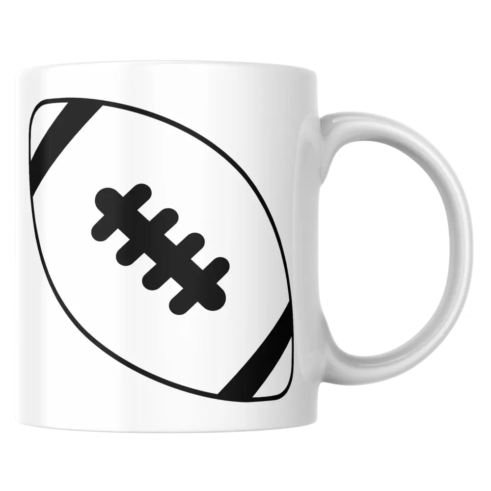 Mug rugby – tasse céramique ballon noir et blanc – Instant Mugs - Mug