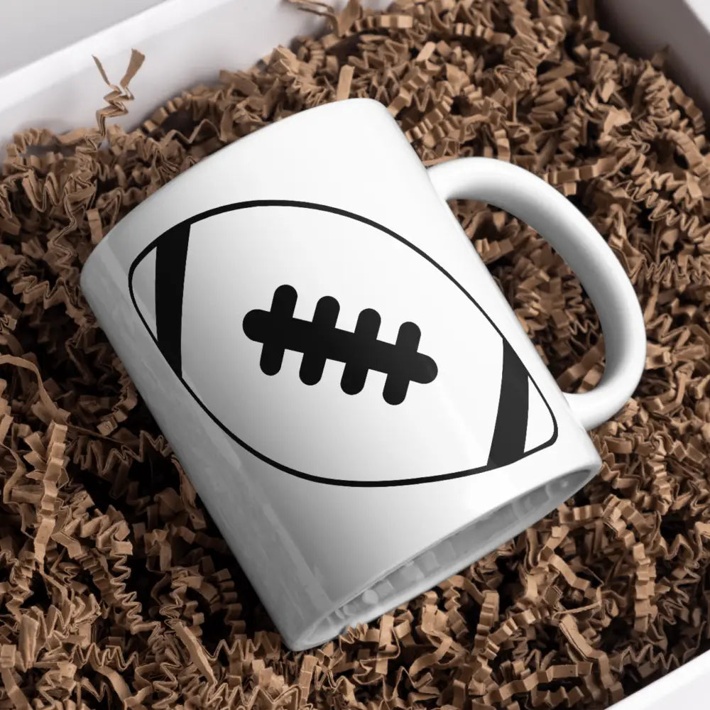 Mug rugby – tasse céramique ballon noir et blanc – Instant Mugs - Mug