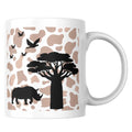 Mug céramique animaux safari illustré — tasse kawaii mignonne artisanale Made in France 330 ml