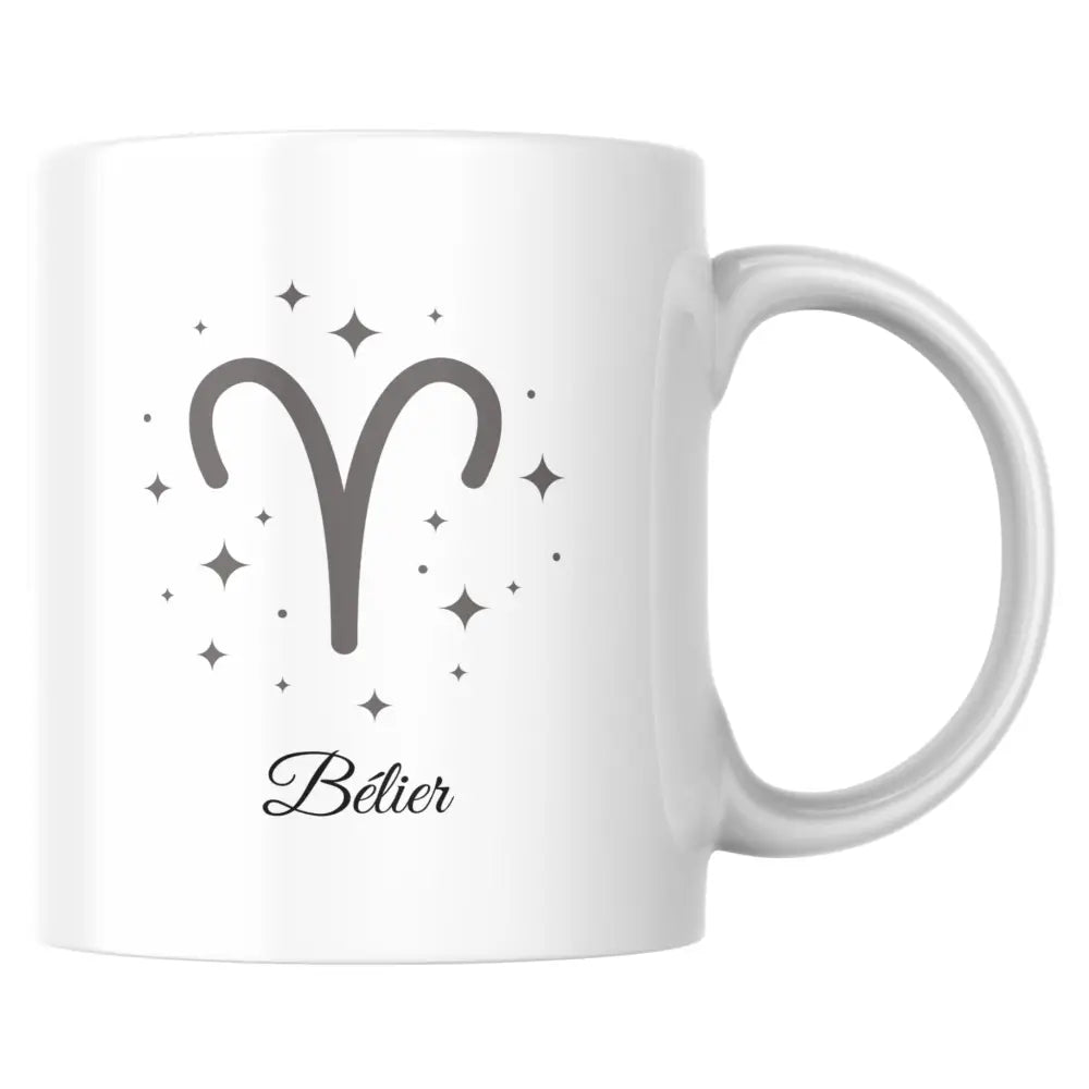 Mug céramique signe astrologique Bélier — tasse élégante zodiaque artisanale Made in France