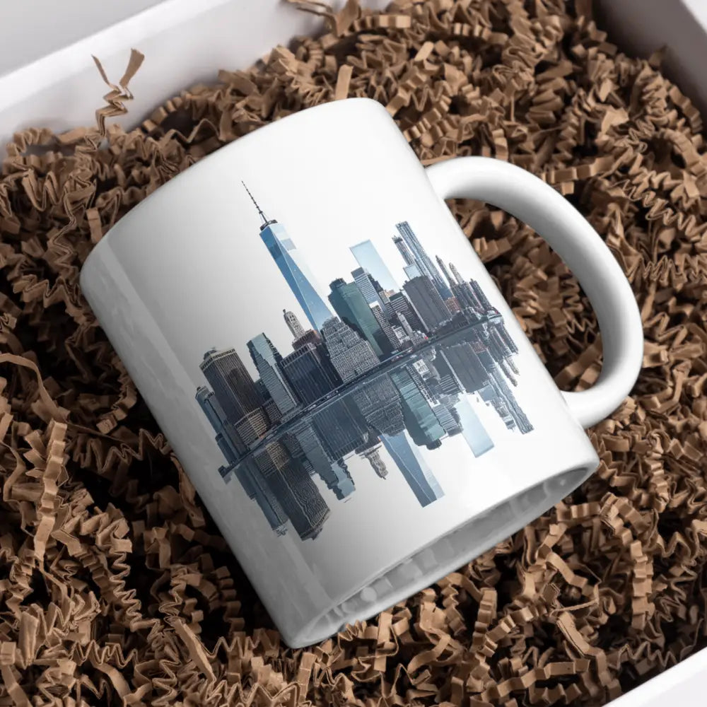 Tasse skyline urbain - tasse ville moderne vue de face — mug céramique 330 ml nord de France