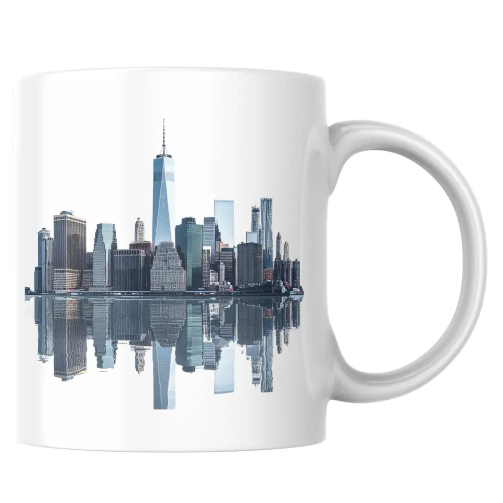 Mug céramique skyline urbain - tasse ville moderne — tasse illustrée artisanale Made in France