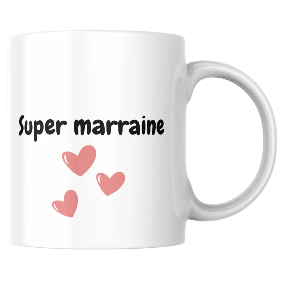 Mug céramique cadeau marraine — mug marraine – « super marraine » artisanal Made in France