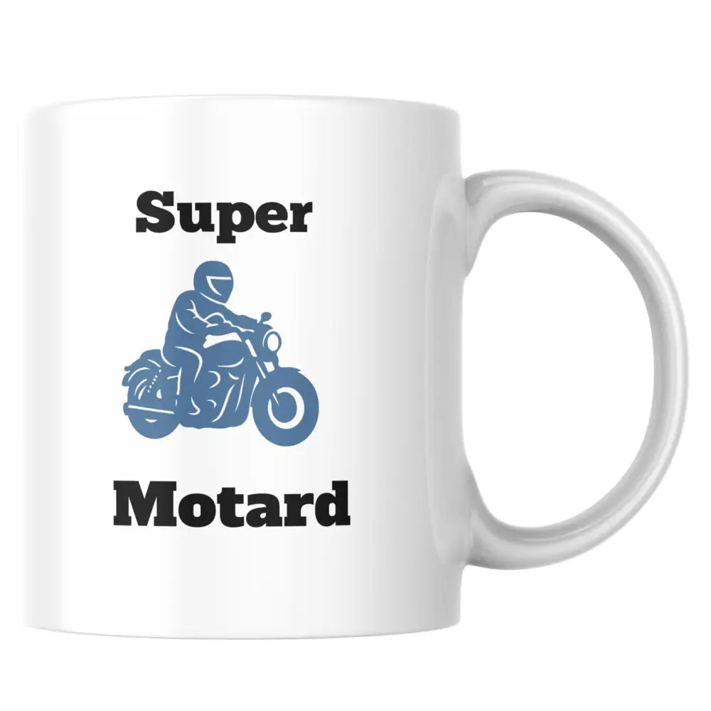 Mug céramique moto illustré — tasse cadeau sportif artisanal Made in France 330 ml