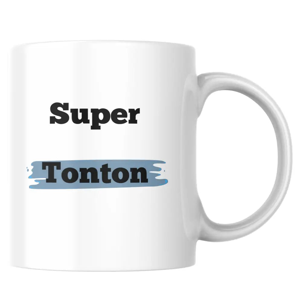 Mug céramique cadeau tonton — mug tonton – super tonton en céramique – cadeau personn illustré artisanal Made in France