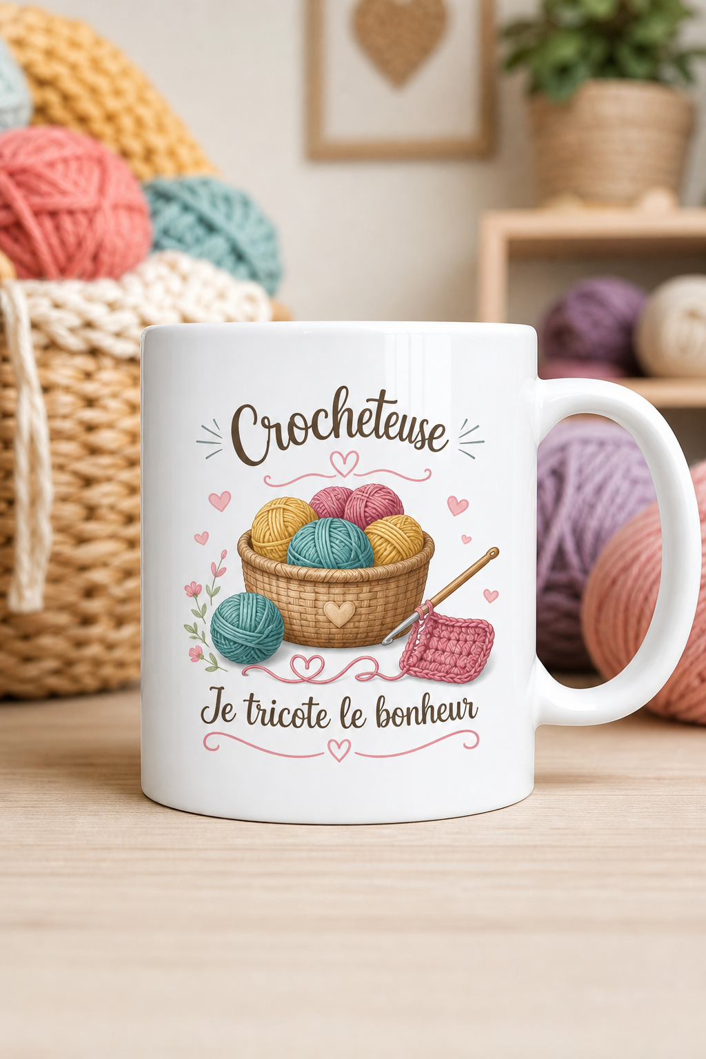 Mug Tricot Crochet personnalisé – douceur créative | Instant Mugs