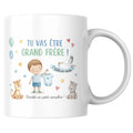 Mug céramique annonce grossesse — mug tu vas être grand frère ! - cadeau annonce bébé, artisanal Made in France