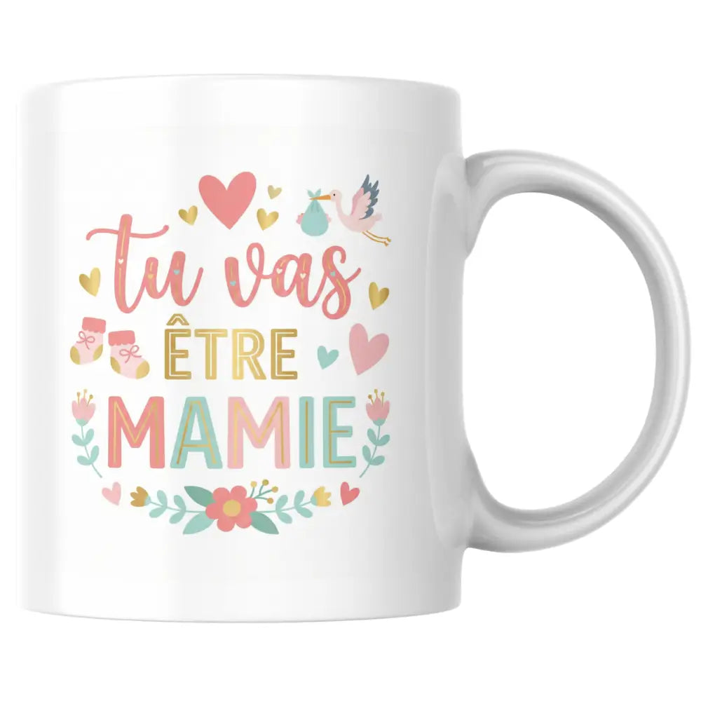 Mug céramique annonce grossesse — mug tu vas être mamie - annonce de grossesse tendre, artisanal Made in France