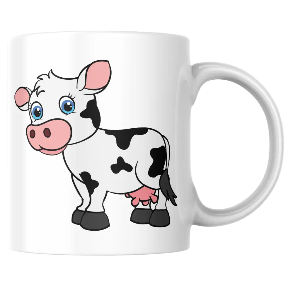 Mug céramique vache illustré — tasse kawaii mignonne artisanale Made in France 330 ml