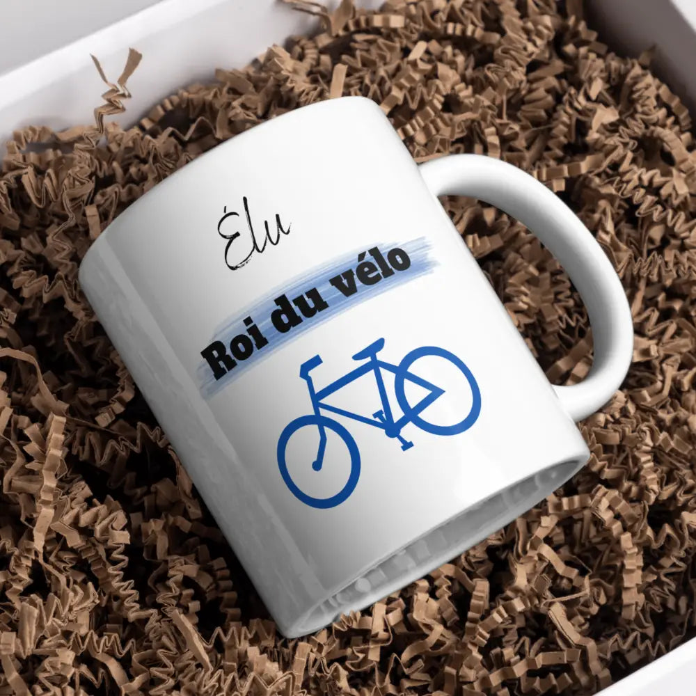 Mug vélo – tasse en céramique “Élu roi du vélo” personnalisable – Instant Mugs - Mug