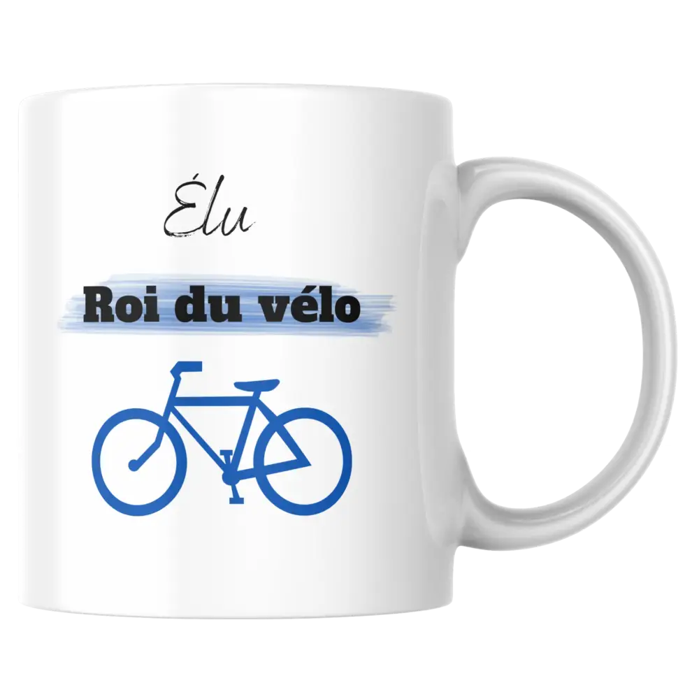 Mug vélo – tasse en céramique “Élu roi du vélo” personnalisable – Instant Mugs - Mug