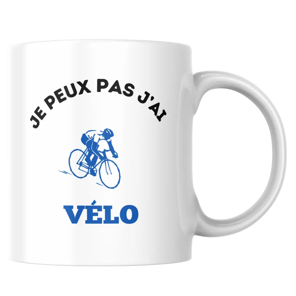 Mug vélo – tasse “Je peux pas j’ai vélo” en céramique – Instant Mugs - Mug