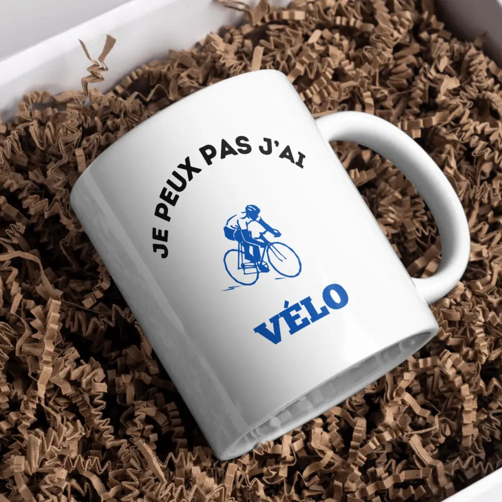 Mug vélo – tasse “Je peux pas j’ai vélo” en céramique – Instant Mugs - Mug