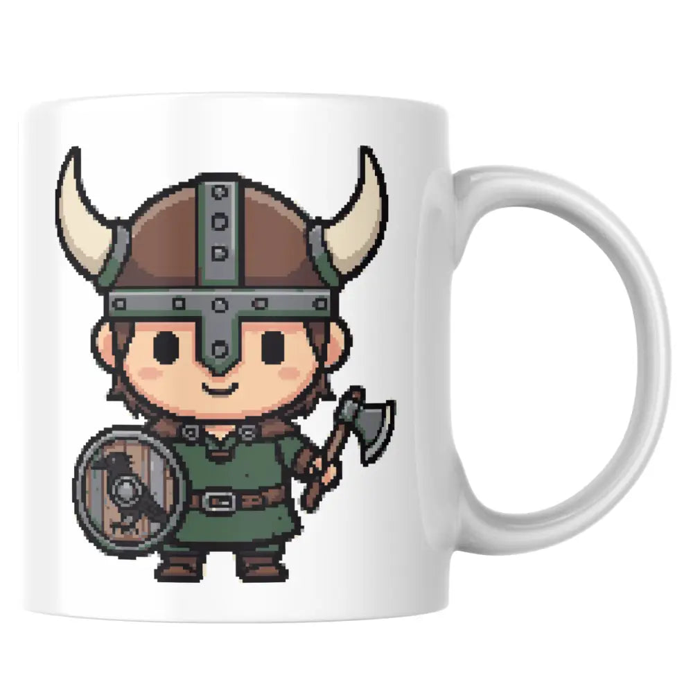 Mug céramique gamer — mug vikings guerrier pixel art tasse gaming artisanale Made in France