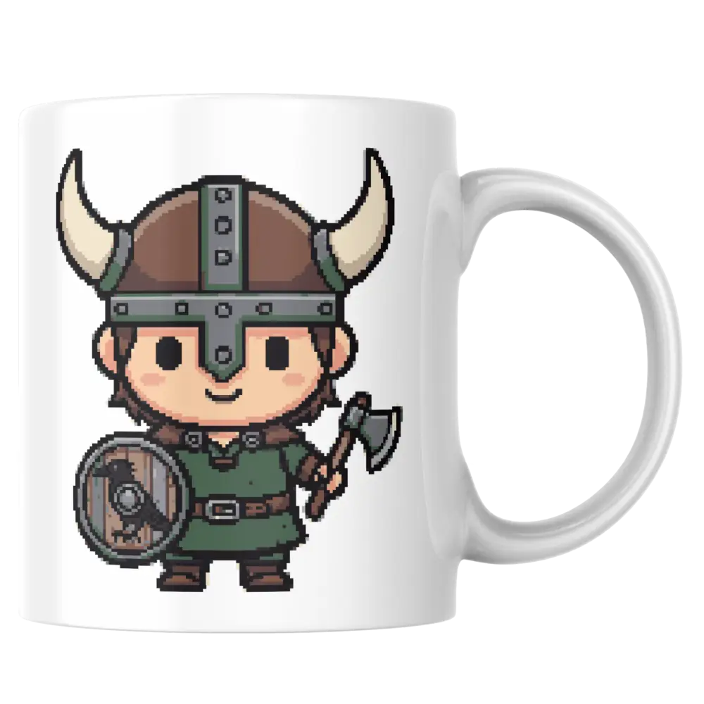 Mug vikings – tasse en céramique guerrier pixel art – Instant Mugs - Mug